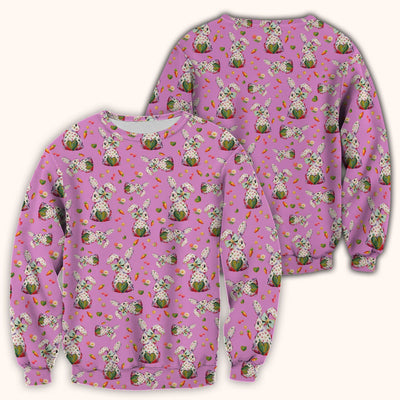 Cute Pastel Bunny Easter Pattern Scrub Top, Comfortable Scrubs for Nurses