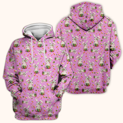 Cute Pastel Bunny Easter Pattern Scrub Top, Comfortable Scrubs for Nurses