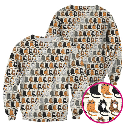 Cute Cartoon Cat Pattern Scrub Top, Comfortable Scrubs for Nurses