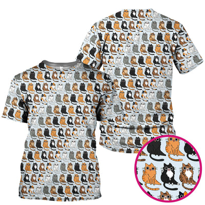 Cute Cartoon Cat Pattern Scrub Top, Comfortable Scrubs for Nurses