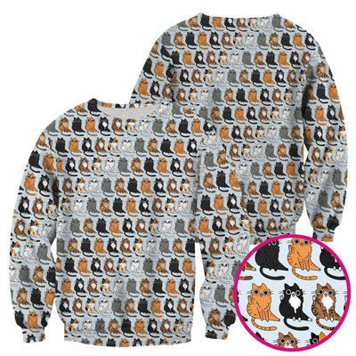 Cute Cartoon Cat Pattern Scrub Top, Comfortable Scrubs for Nurses
