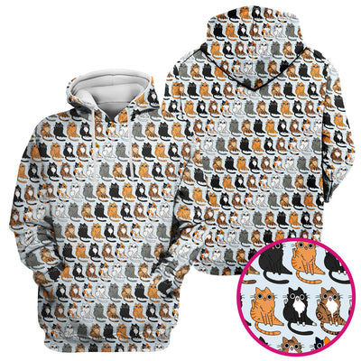 Cute Cartoon Cat Pattern Scrub Top, Comfortable Scrubs for Nurses
