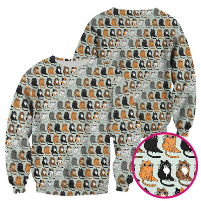 Cute Cartoon Cat Pattern Scrub Top, Comfortable Scrubs for Nurses