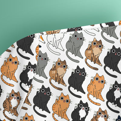 Cute Cartoon Cat Pattern Scrub Top, Comfortable Scrubs for Nurses