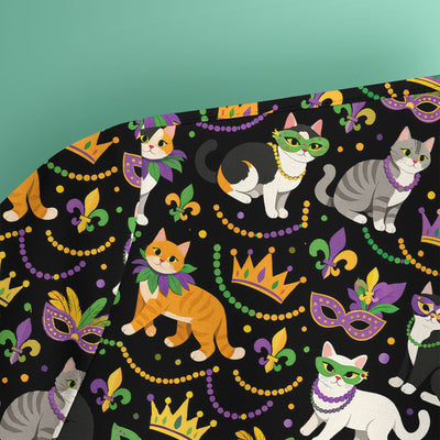 Cat Mardi Gras Nurse Scrub Top, Comfortable Uniform Scrubs For Nursing