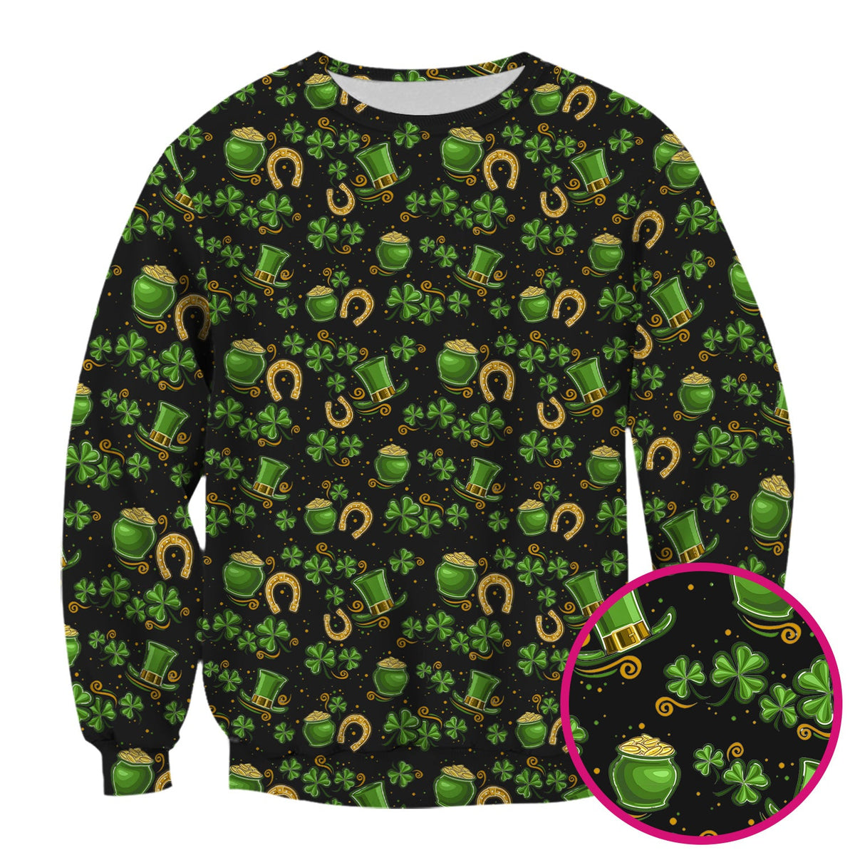 St. Patrick Shamrock Pattern Scrub Top, Comfortable Scrubs for Nurses