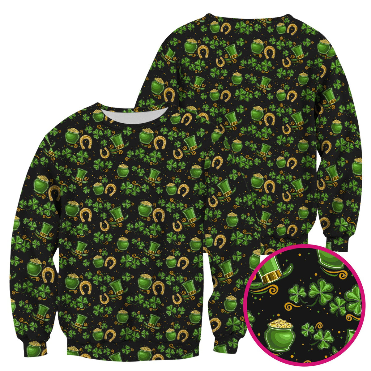 St. Patrick Shamrock Pattern Scrub Top, Comfortable Scrubs for Nurses