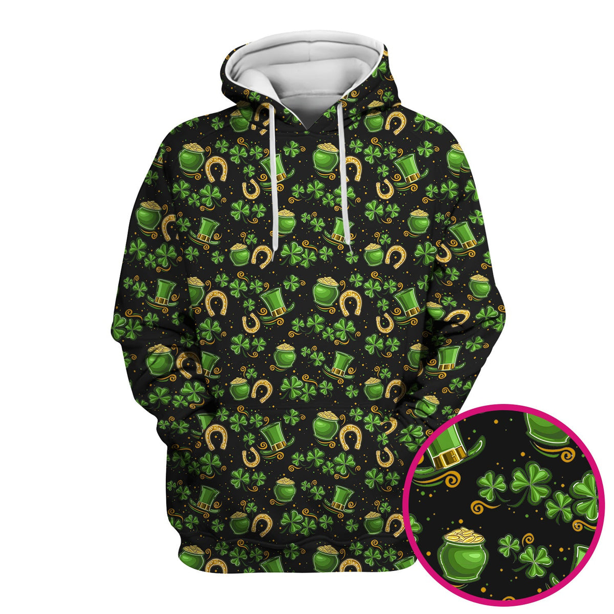 St. Patrick Shamrock Pattern Scrub Top, Comfortable Scrubs for Nurses