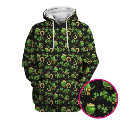 St. Patrick Shamrock Pattern Scrub Top, Comfortable Scrubs for Nurses