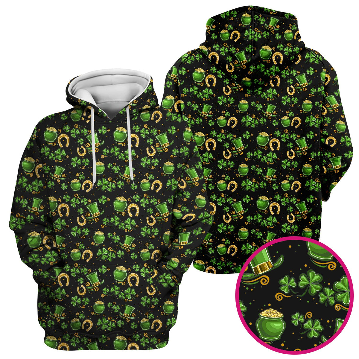 St. Patrick Shamrock Pattern Scrub Top, Comfortable Scrubs for Nurses