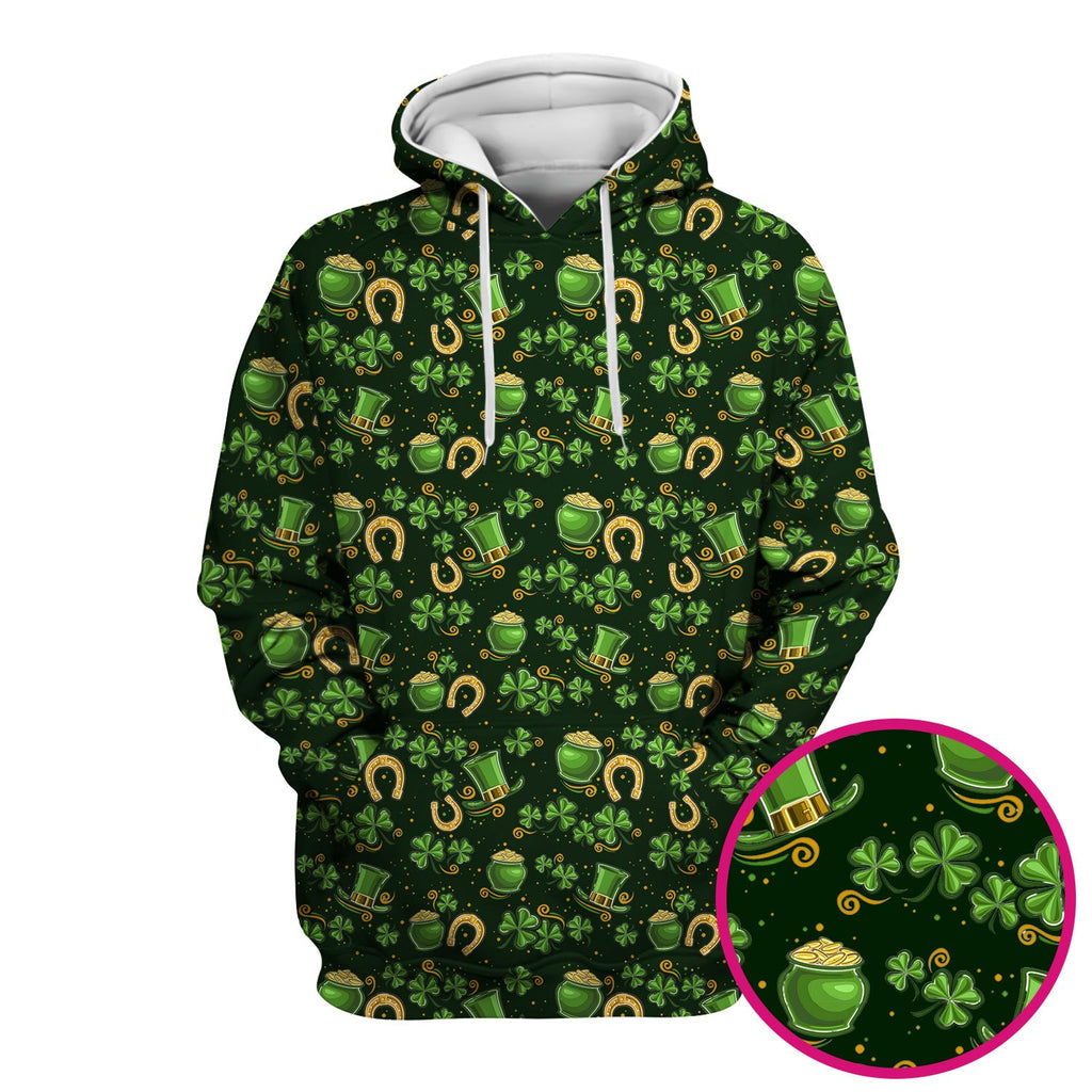 St. Patrick Shamrock Pattern Scrub Top, Comfortable Scrubs for Nurses