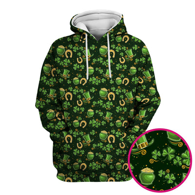 St. Patrick Shamrock Pattern Scrub Top, Comfortable Scrubs for Nurses
