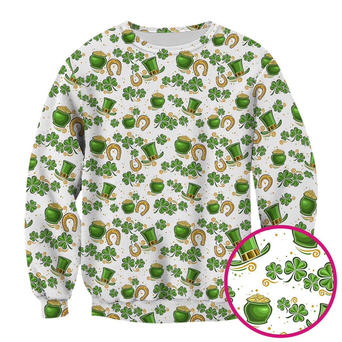 St. Patrick Shamrock Pattern Scrub Top, Comfortable Scrubs for Nurses