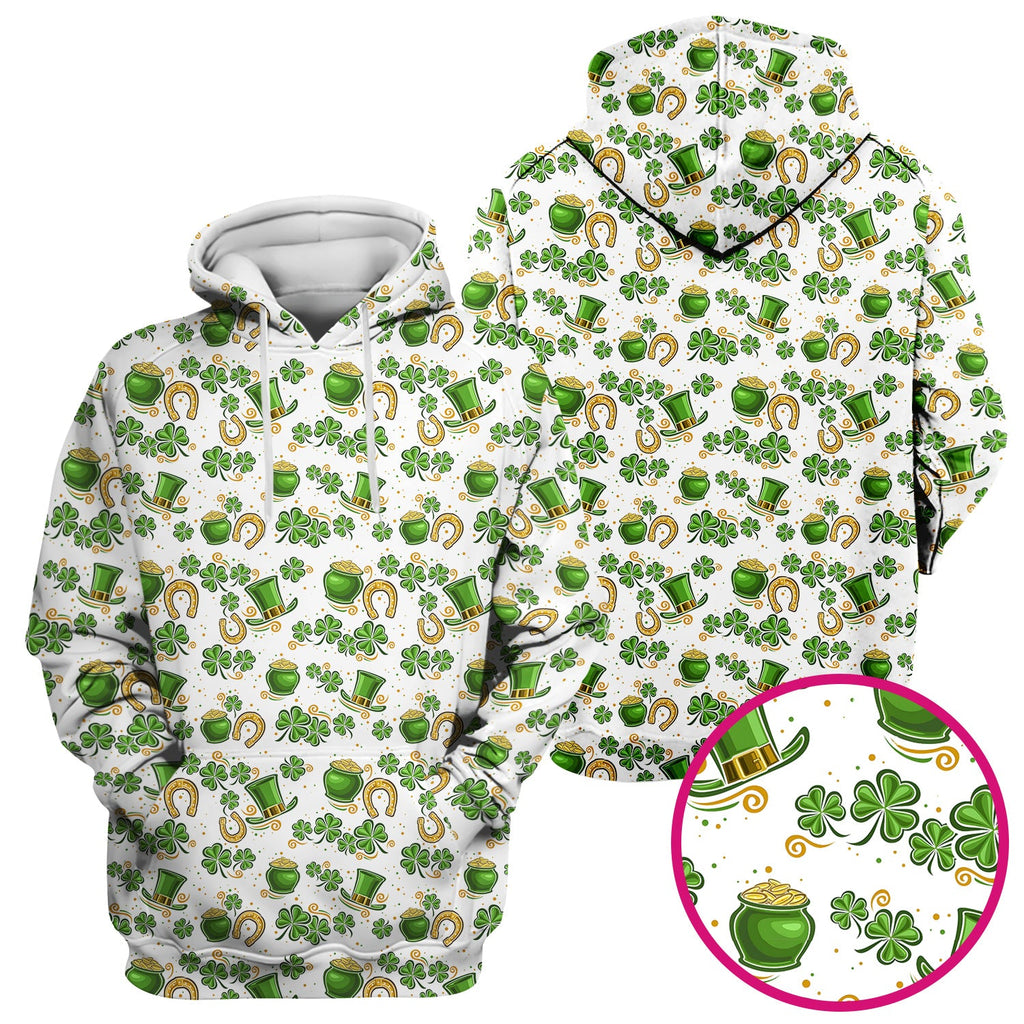 St. Patrick Shamrock Pattern Scrub Top, Comfortable Scrubs for Nurses