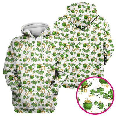 St. Patrick Shamrock Pattern Scrub Top, Comfortable Scrubs for Nurses