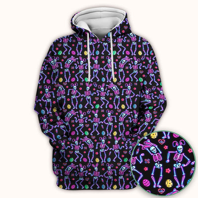 Neon Easter Skeleton Pattern Scrub Top, Comfortable Scrubs for Nurses
