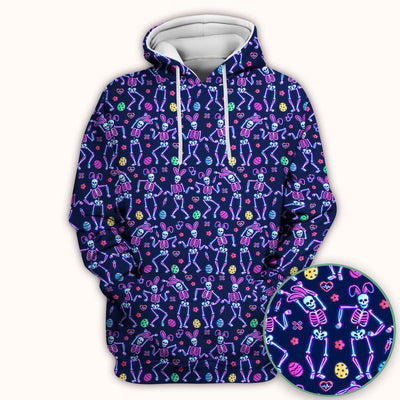 Neon Easter Skeleton Pattern Scrub Top, Comfortable Scrubs for Nurses