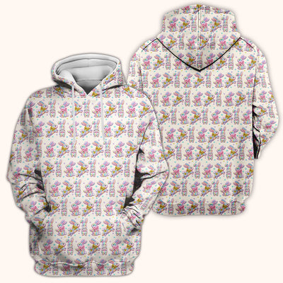 Cartoon Bunny All Over Print Scrub Top, Comfortable Scrubs for Nurses, Easter