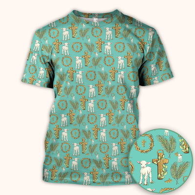 Faith Lamb Cross Pattern Scrub Top, Comfortable Scrubs for Nurses