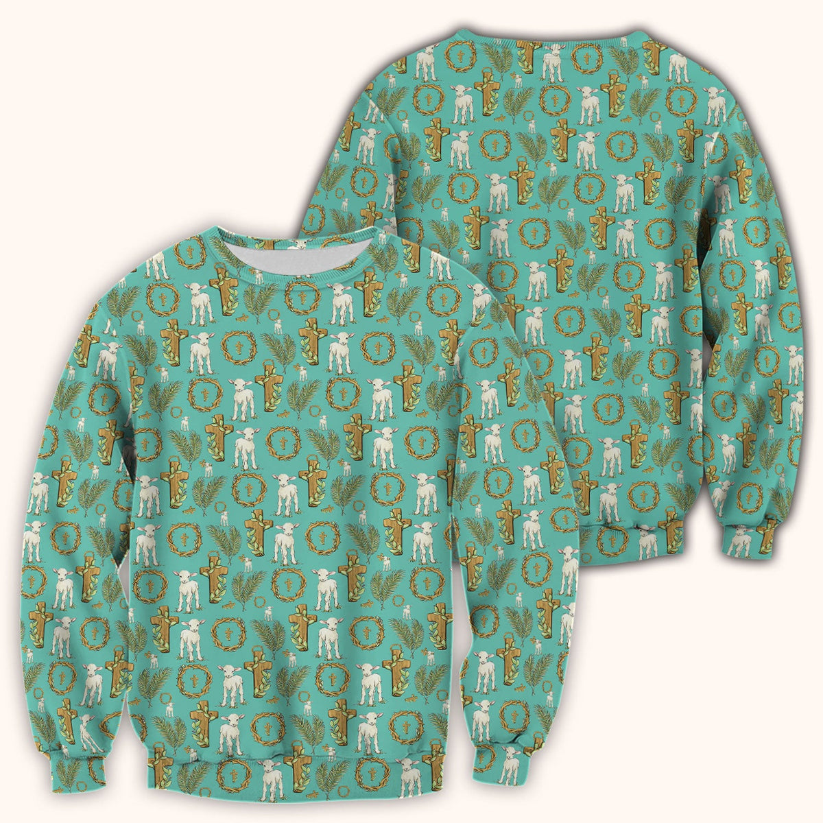 Faith Lamb Cross Pattern Scrub Top, Comfortable Scrubs for Nurses