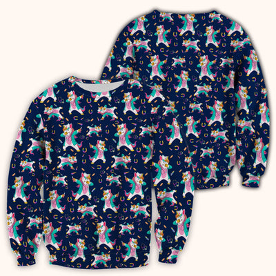 Cute Unicorn Nurse Dance Pattern Scrub Top, Breathable Fabrics Nursing Uniform