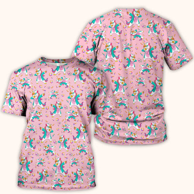 Cute Unicorn Nurse Dance Pattern Scrub Top, Breathable Fabrics Nursing Uniform