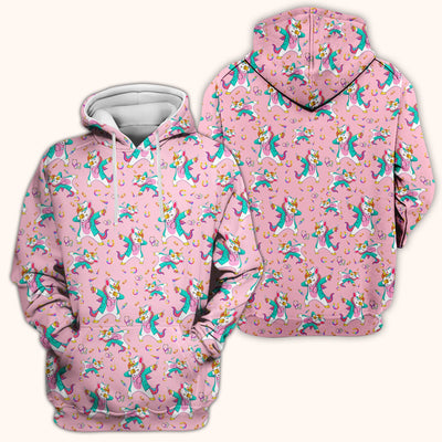 Cute Unicorn Nurse Dance Pattern Scrub Top, Breathable Fabrics Nursing Uniform