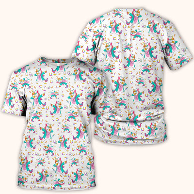 Cute Unicorn Nurse Dance Pattern Scrub Top, Breathable Fabrics Nursing Uniform