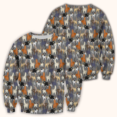 Whimsical Multicolor Cat Cartoon Pattern Scrub Top, Comfortable Scrubs for Nurses