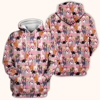 Whimsical Multicolor Cat Cartoon Pattern Scrub Top, Comfortable Scrubs for Nurses
