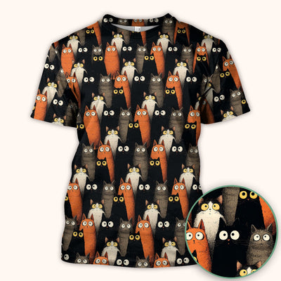 Black Cat Pattern Nurse Scrub Top, Cat Lover Nurse Shirt, Breathable Fabrics Nursing Uniform