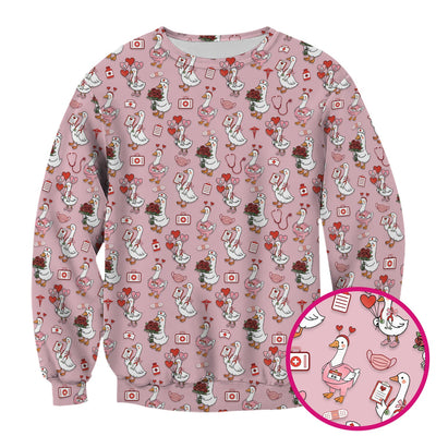 Cute Goose Nurse Medical Pattern Scrub Top, Comfortable Scrubs for Nurses