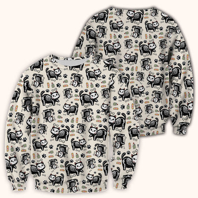 Skeleton Cat Medical Pattern Scrub Top, Comfortable Scrubs for Nurses