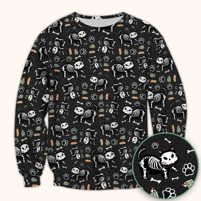 Skeleton Cat Medical Pattern Scrub Top, Comfortable Scrubs for Nurses