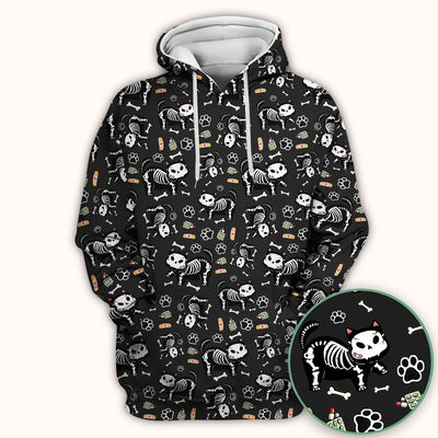 Skeleton Cat Medical Pattern Scrub Top, Comfortable Scrubs for Nurses