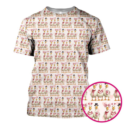 Charming Valentine Goose Heart Pink Design Scrub Top, Comfortable Scrubs for Nurses