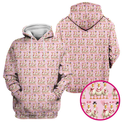 Charming Valentine Goose Heart Pink Design Scrub Top, Comfortable Scrubs for Nurses