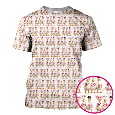 Charming Valentine Goose Heart Pink Design Scrub Top, Comfortable Scrubs for Nurses