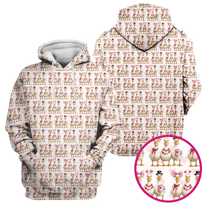 Charming Valentine Goose Heart Pink Design Scrub Top, Comfortable Scrubs for Nurses