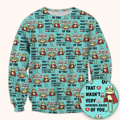 Funny Frog Nurse Quote Medical Pattern Scrub Top, Breathable Fabrics Nursing Uniform