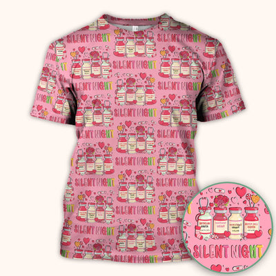 Valentine Silent Night Love Design Scrubs Top, Comfortable Scrubs for Nurses