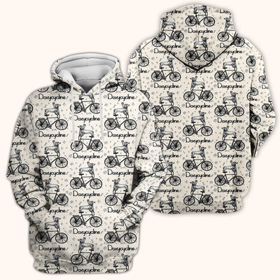 Funny Doxycycline Dog Bicycle Print Scrub Top, Comfortable Scrubs for Nurses