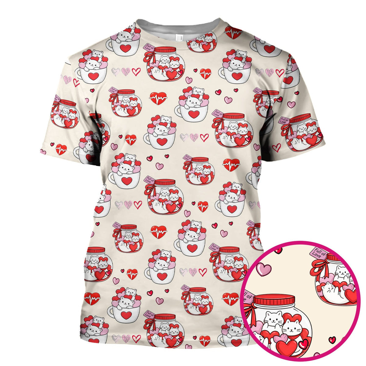 Cute Cat Valentine Nurse Scrub Top, Comfortable Scrubs for Nurses