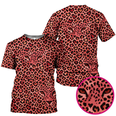 Leopard Pattern Nurse Scrub Top, Pink Medical Nurses Shirt, Breathable Fabrics Nursing Uniform, Valentine