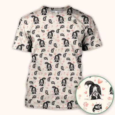 Cute Puppy Heart Medical Pattern Scrub Top, Comfortable Scrubs for Nurses