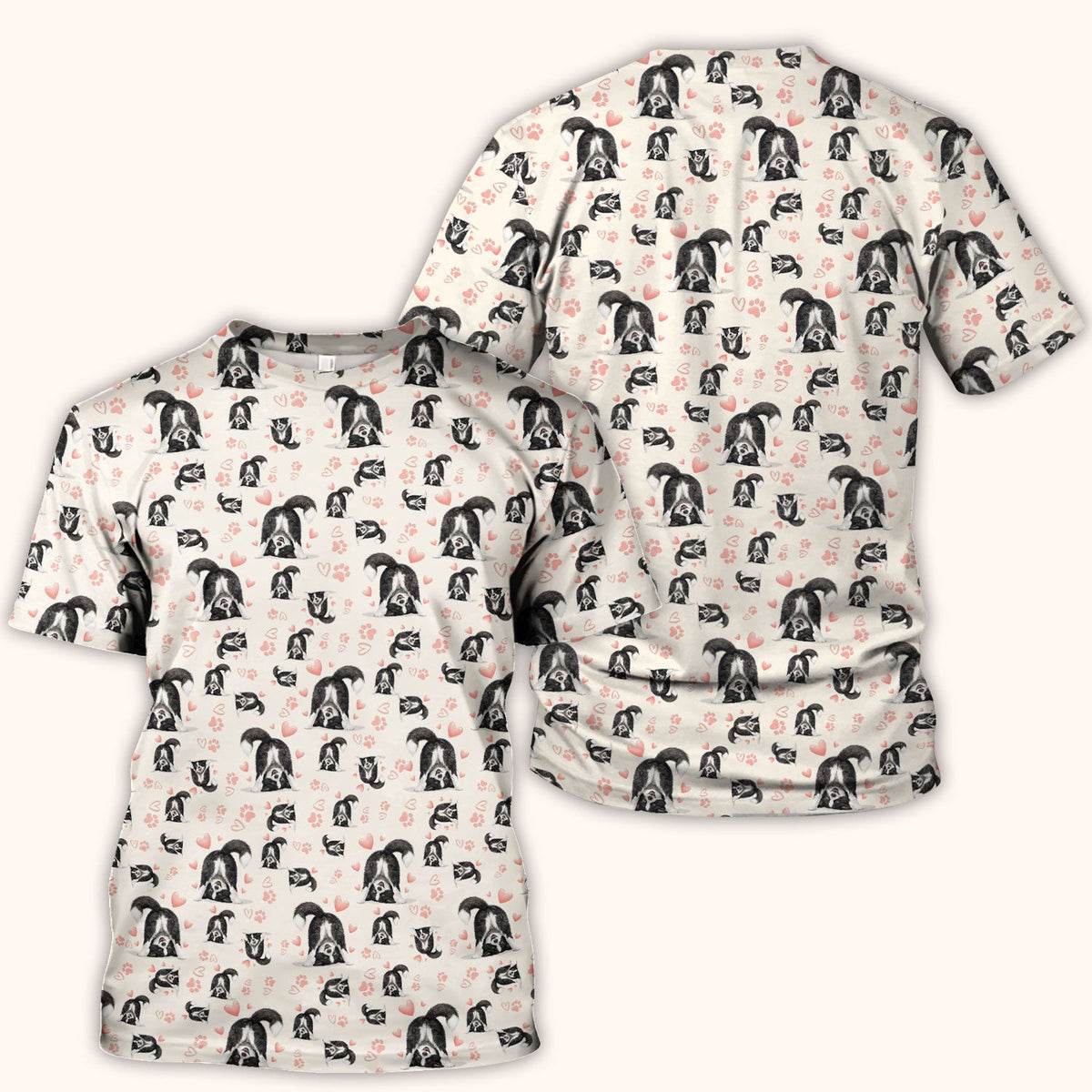 Cute Puppy Heart Medical Pattern Scrub Top, Comfortable Scrubs for Nurses