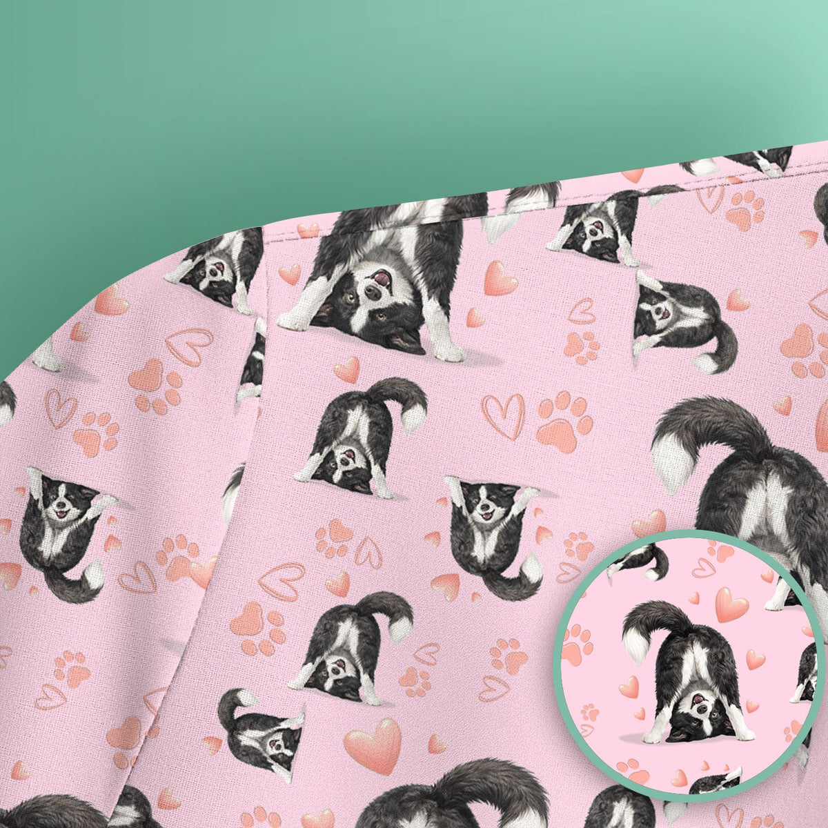 Cute Puppy Heart Medical Pattern Scrub Top, Comfortable Scrubs for Nurses
