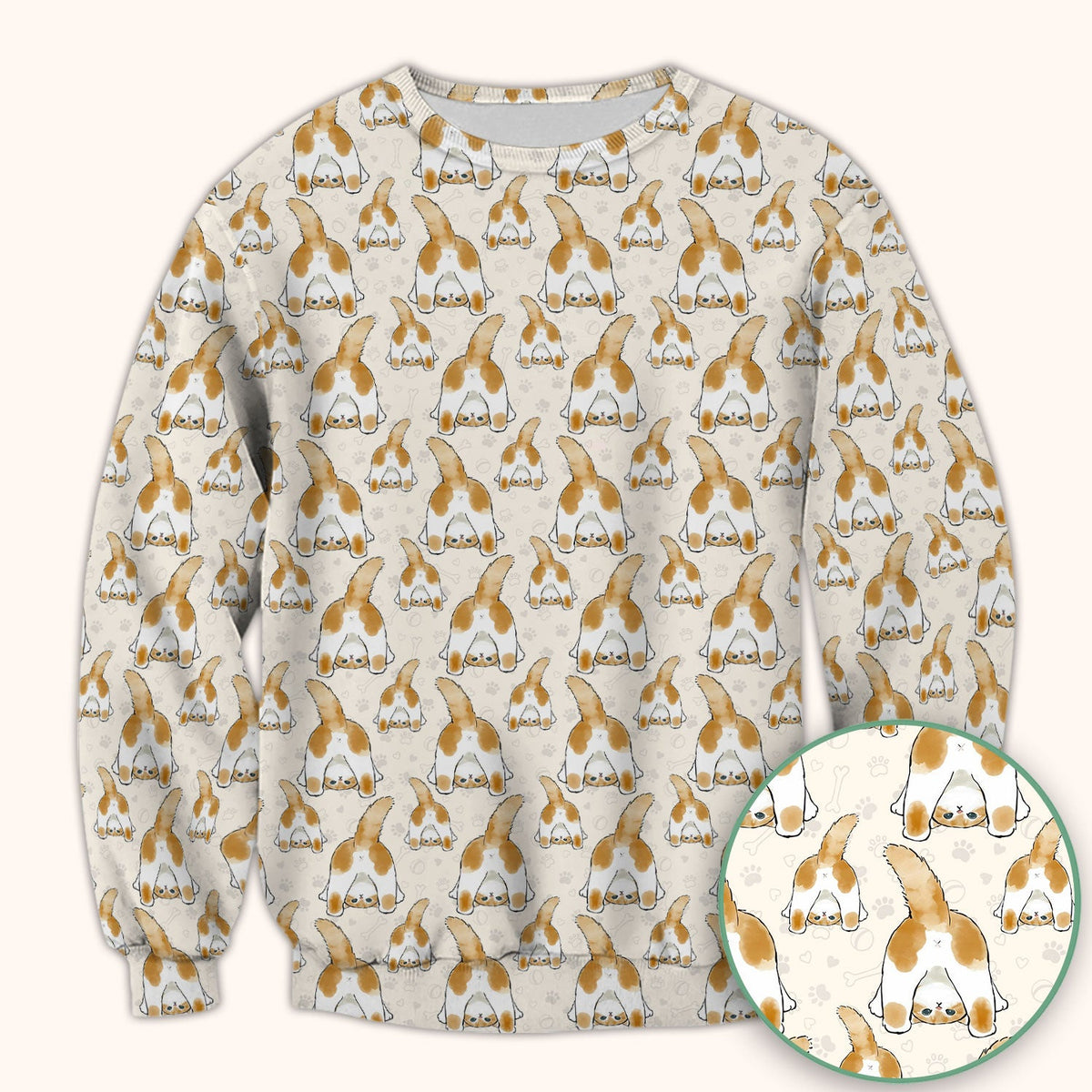 Cute Cat Butt Nurse Scrub Top, Cat Pattern Medical Shirt For Pet Lover, Breathable Fabrics Nursing Uniform