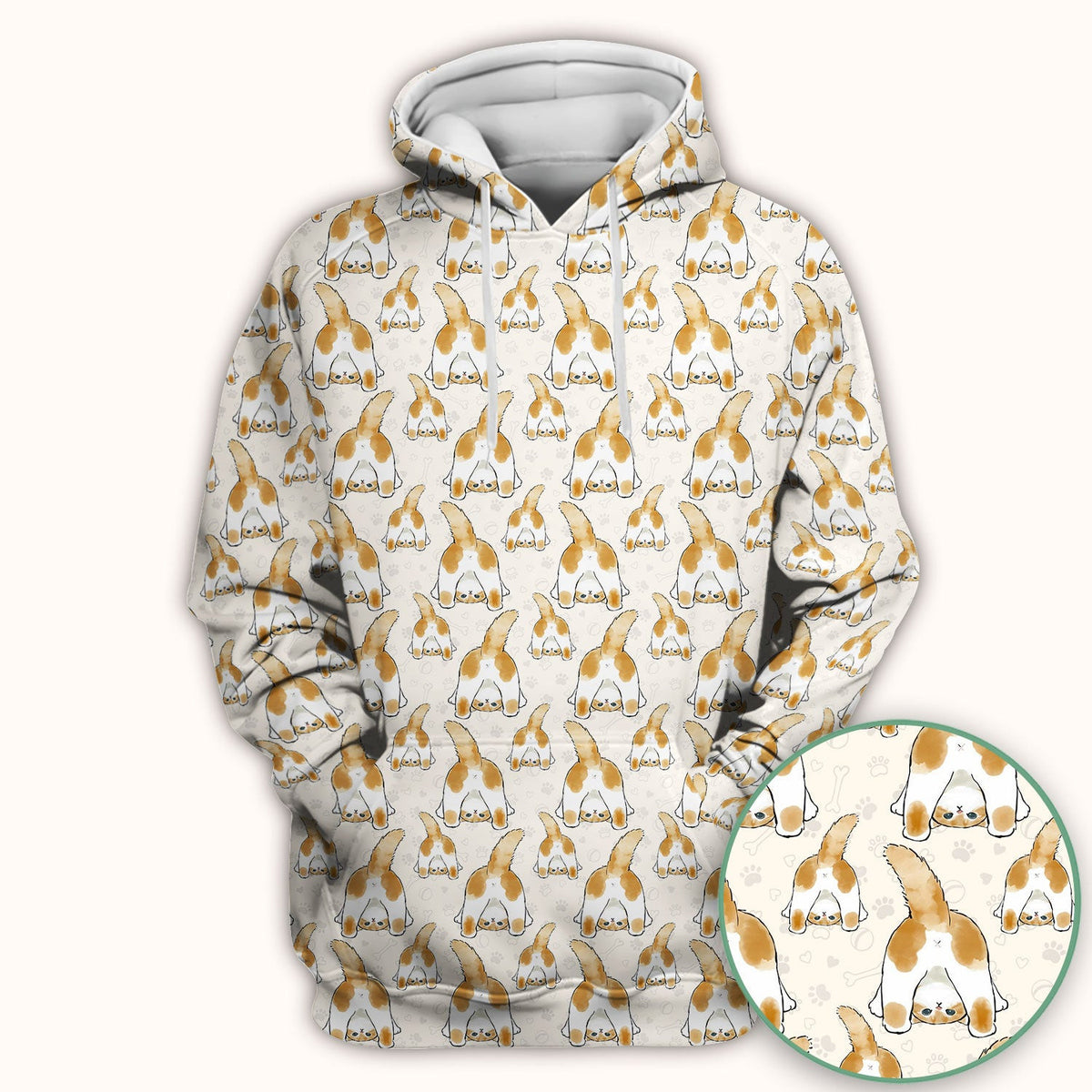 Cute Cat Butt Nurse Scrub Top, Cat Pattern Medical Shirt For Pet Lover, Breathable Fabrics Nursing Uniform