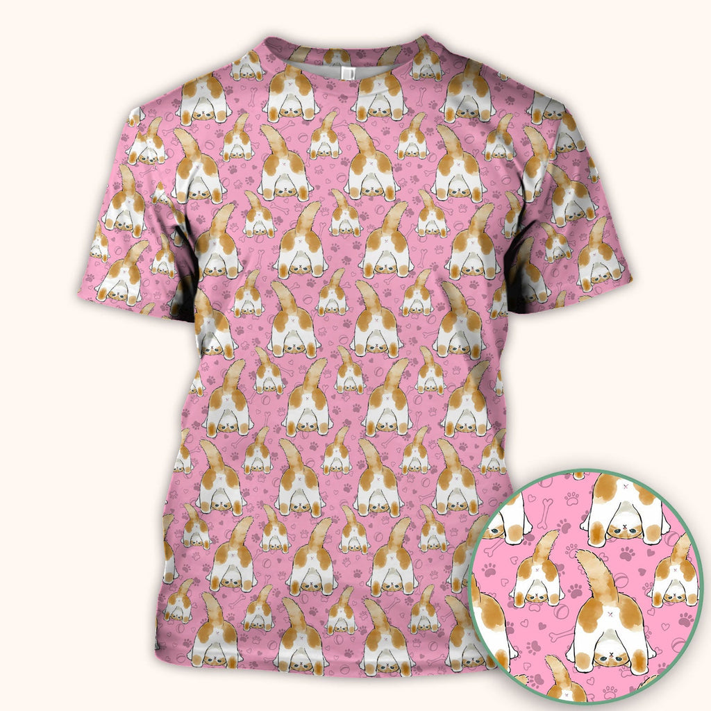 Cute Cat Butt Nurse Scrub Top, Cat Pattern Medical Shirt For Pet Lover, Breathable Fabrics Nursing Uniform
